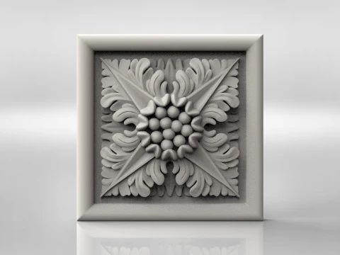 Rosette ornately carved wall plaque 3D Print Model