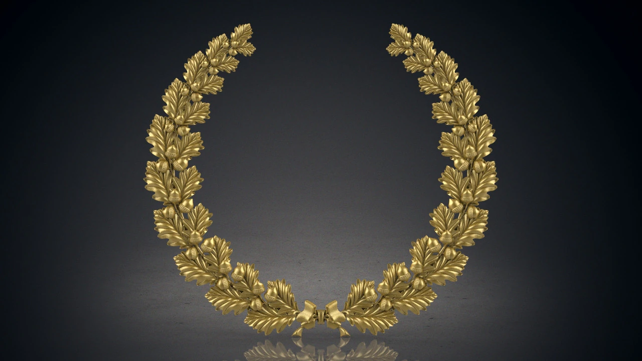 Wreath of oak leaves 3D Print Model .c4d .max .obj .3ds .fbx .stl .blend 