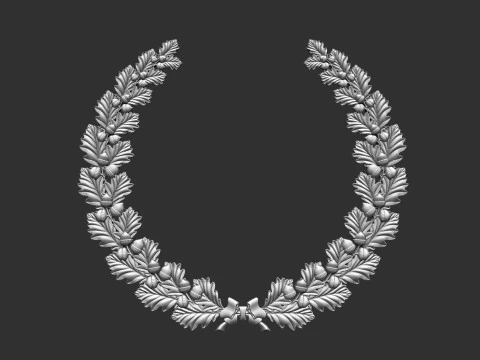 Wreath of oak leaves 3D Print Model