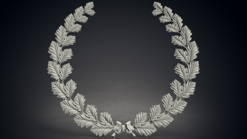 Wreath of oak leaves 3D Print Model .c4d .max .obj .3ds .fbx .stl .blend