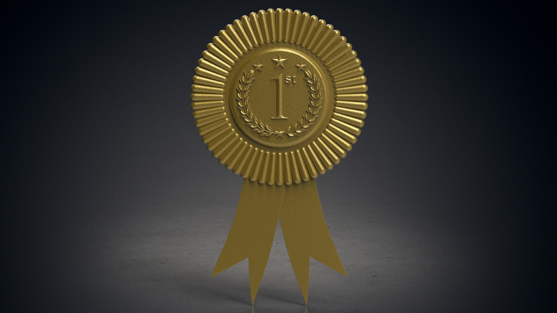 Rounded award badge Modello di stampa 3D .c4d .max .obj .3ds .fbx .stl .blend 