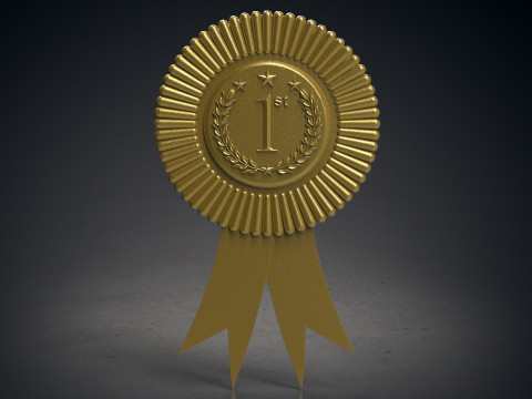 Rounded award badge 3D printmodel
