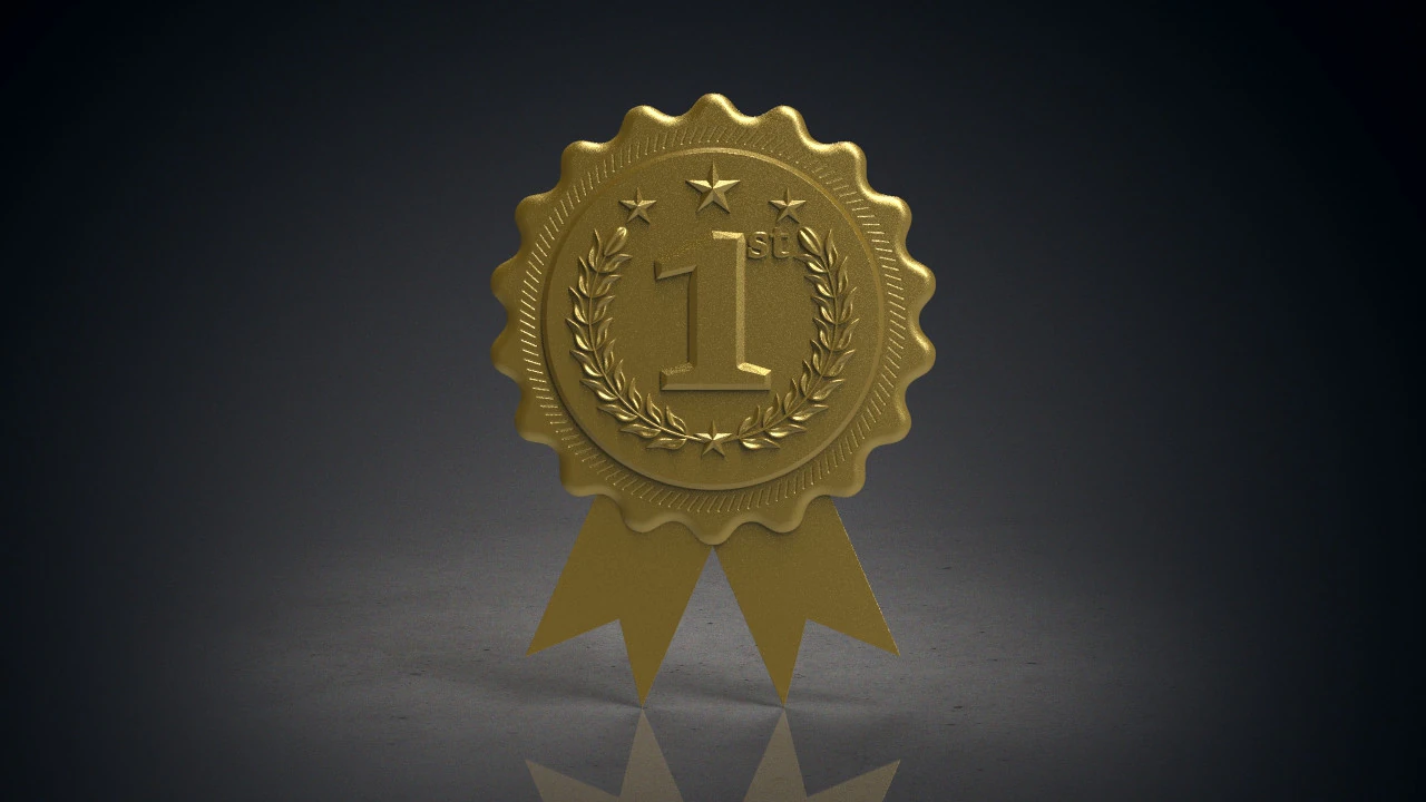 Rounded award badges 1st 2nd 3rd 3D Print Model .c4d .max .obj .3ds .fbx .stl .blend