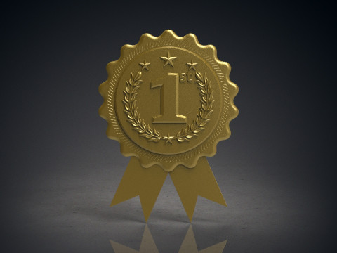 Rounded award badges 1st 2nd 3rd 3D printmodel