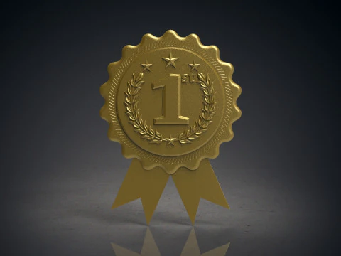 Abgerundete Auszeichnungsabzeichen 1. 2. 3 3D Druckmodell