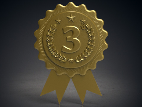 Rounded award badges 1st 2nd 3rd Modèles 3D en vedette