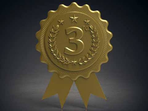 Rounded award badges 1st 2nd 3rd 3D Print Model