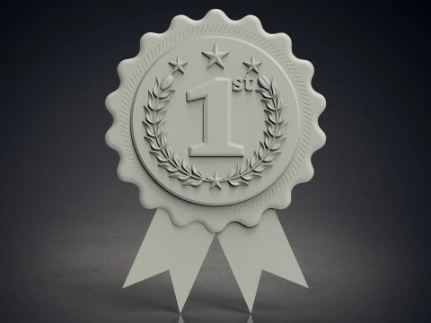Rounded award badges 1st 2nd 3rd 3D Print Model