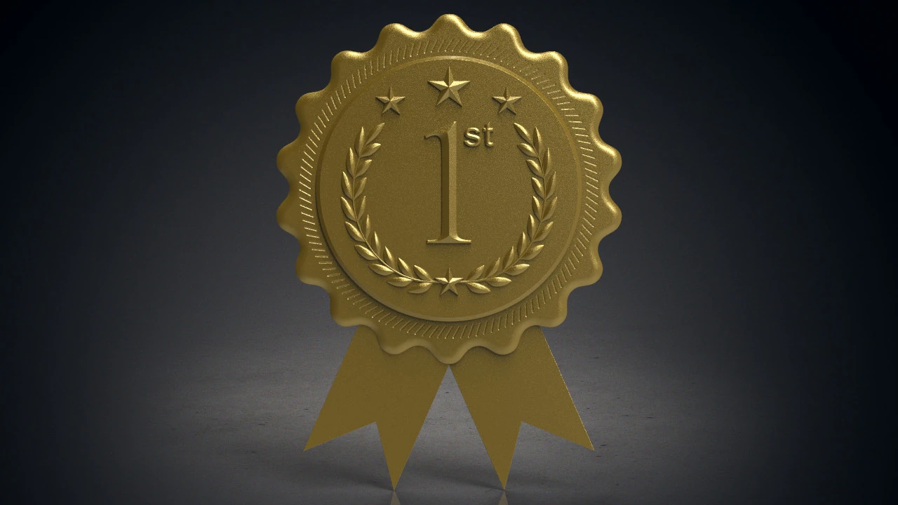 Rounded award badges 1st 2nd 3rd 3D Print Model .c4d .max .obj .3ds .fbx .stl .blend 