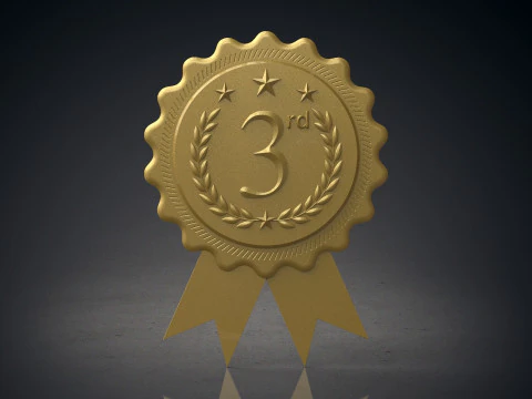 Rounded award badges 1st 2nd 3rd 3D Print Model