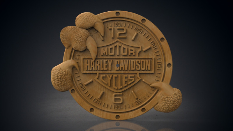 Harley Davidson wall clock 3D 打印模型 .c4d .max .obj .3ds .fbx .stl .blend