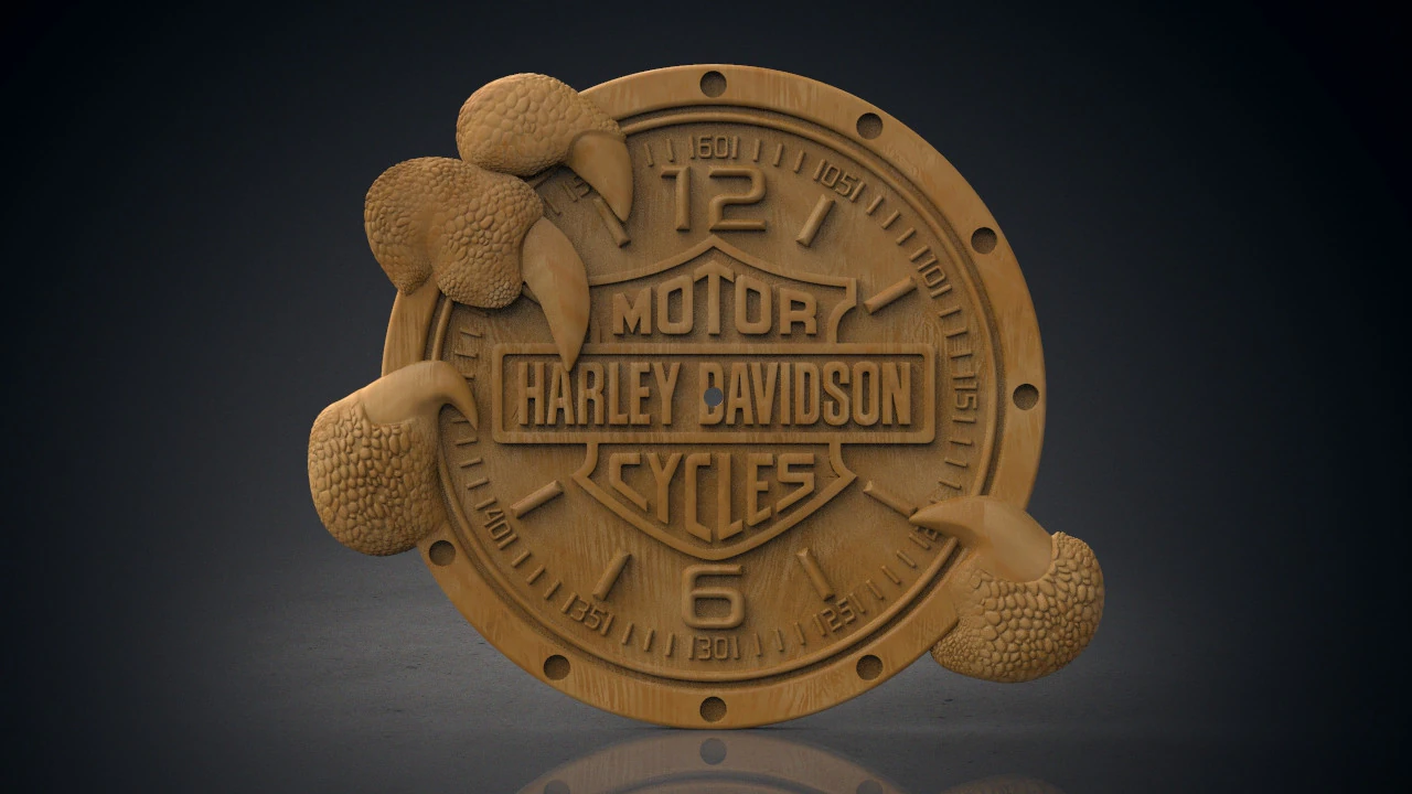 Harley Davidson wall clock 3D Print Model .c4d .max .obj .3ds .fbx .stl .blend 