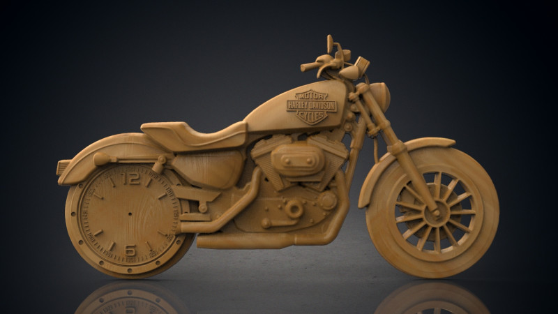 Harley Davidson wall clock Model Cetak 3D .c4d .max .obj .3ds .fbx .stl .blend