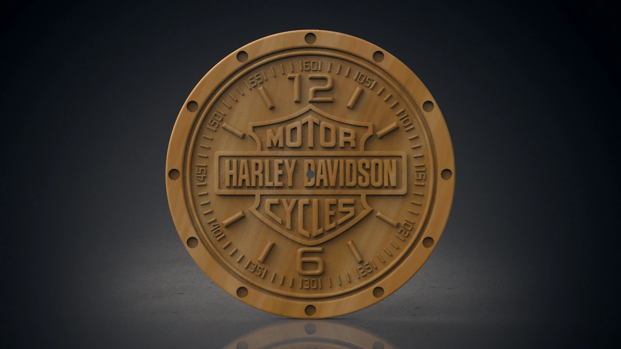 Harley Davidson wall clock 3D Print Model .c4d .max .obj .3ds .fbx .stl .blend 