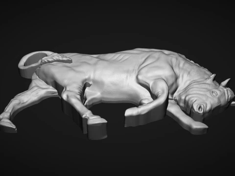 Bull Bas relief 3D Print Model