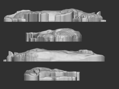 Bull Bas relief 3D Print Model