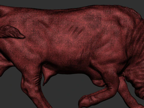 Bull Bas relief 3D Print Model