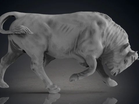 Bull Bas relief 3D Print Model