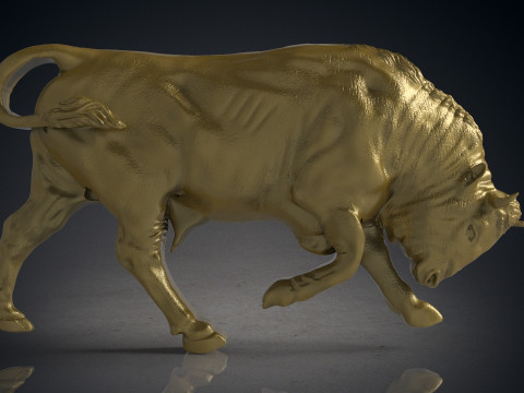 Bull Bas relief 3D Druckmodell