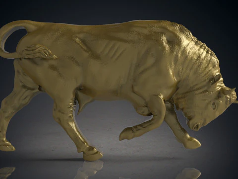 Bull Bas relief 3D Print Model