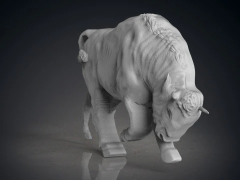 Bull Bas relief 3D Print Model