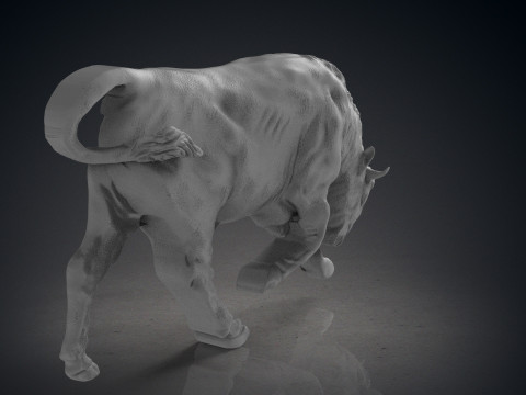 Bull Bas relief 3D Druckmodell