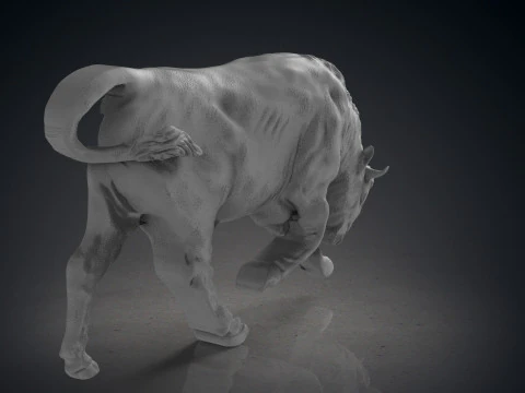 Bull Bas relief 3D Print Model