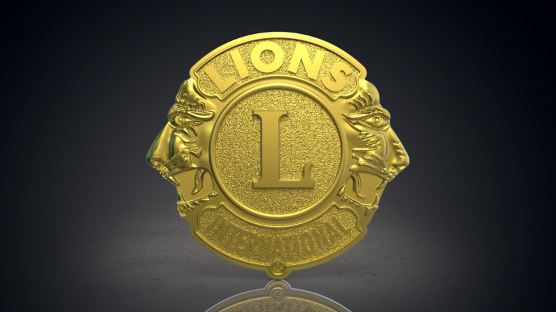 Lions club logo 3D Druckmodell .c4d .max .obj .3ds .fbx .stl .blend
