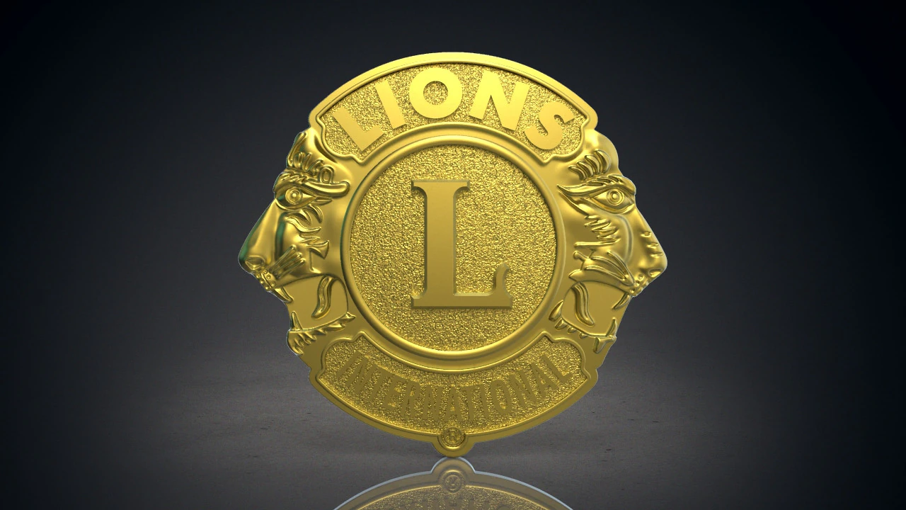 Lions club logo 3D Print Model .c4d .max .obj .3ds .fbx .stl .blend 