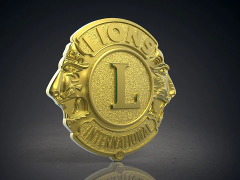 Lions club logo 3D Print Model