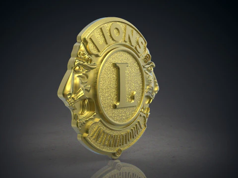 Lions club logo 3D Print Model