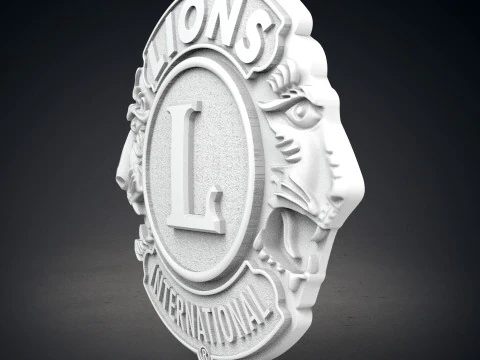 Lions club logo 3D Print Model