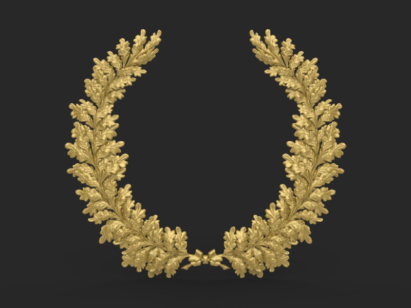 Wreath of oak leaves 3D 打印模型 .c4d .max .obj .3ds .fbx .stl .blend 