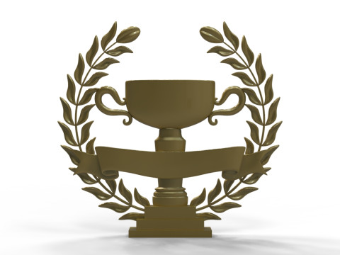 Wreath and trophy cup 3D printmodel