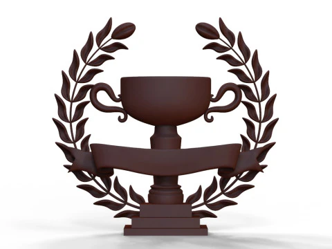 Wreath and trophy cup 3D Print Model