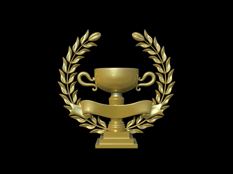 Wreath and trophy cup 3D Baskı Modeli .c4d .max .obj .3ds .fbx .stl .blend