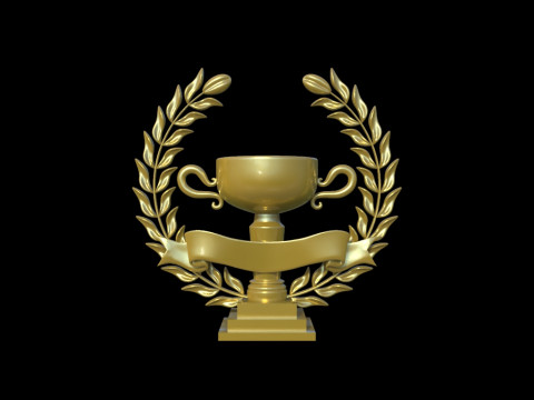 Wreath and trophy cup 3D printmodel