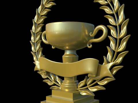 Wreath and trophy cup 3D Baskı Modeli