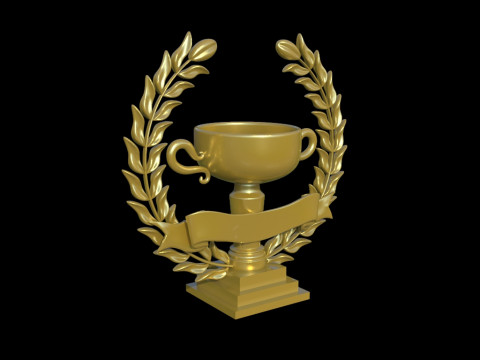 Wreath and trophy cup 3D Baskı Modeli