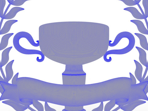 Wreath and trophy cup 3D Baskı Modeli