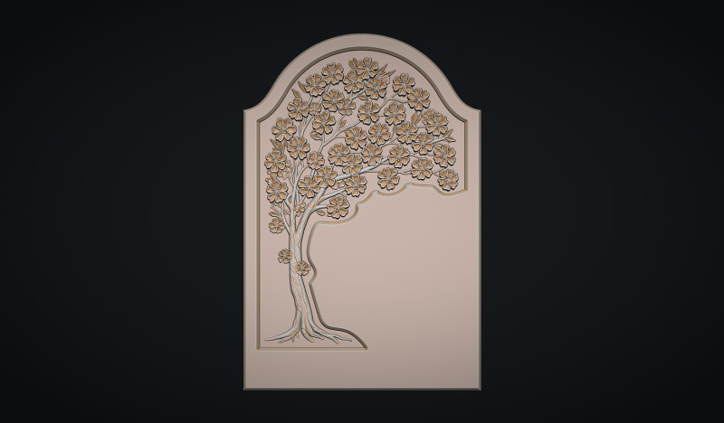 Sakura Tree Tombstone 3D Принт Модель .c4d .max .obj .3ds .fbx .stl .blend 