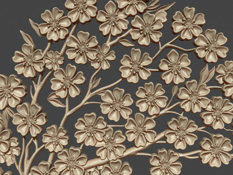 Sakura tree bas relief 3D Принт Модель