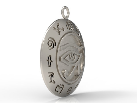 Egyptian Eye of Horus Pendant Model Cetak 3D
