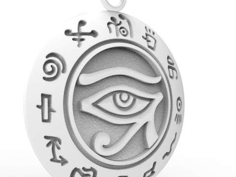 Egyptian Eye of Horus Pendant Model Cetak 3D