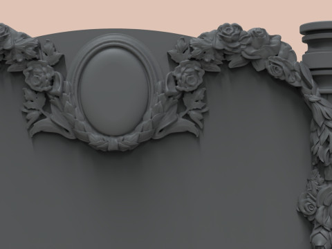 Memorial tombstone with roses 3D 打印模型