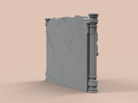 Memorial tombstone with roses 3D Print Model