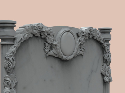 Memorial tombstone with roses 3D 打印模型