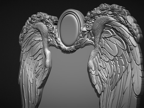 Memorial tombstone with wings 3D Принт Модель