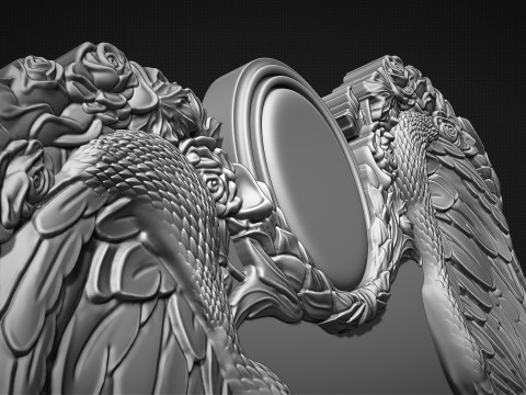 Memorial tombstone with wings 3D Принт Модель