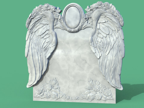 Memorial tombstone with wings 3D Принт Модель